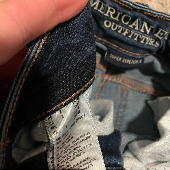 American eagle ripped jeggings blue size 2 inseam 25” - Picture 5 of 6